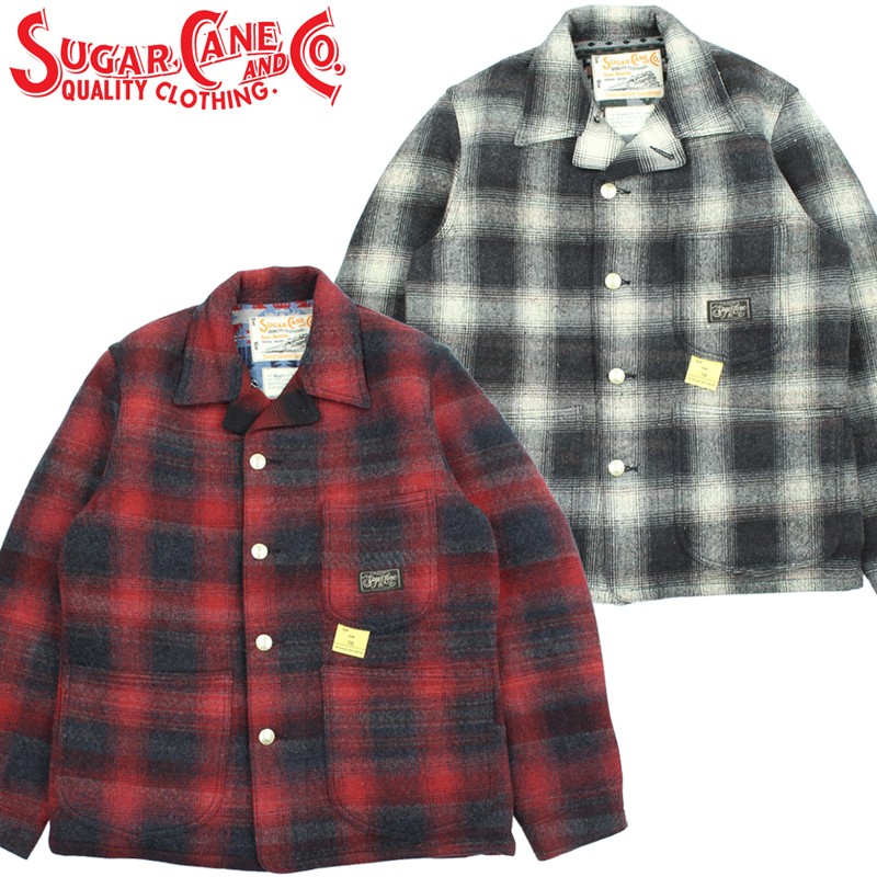 シュガーケーンコットンチェック×羊毛 ジャ差し固める 細工物厚地の外套 SC15843 / SUGARCANE COTTON CHECK × JACQUARD WORK COAT