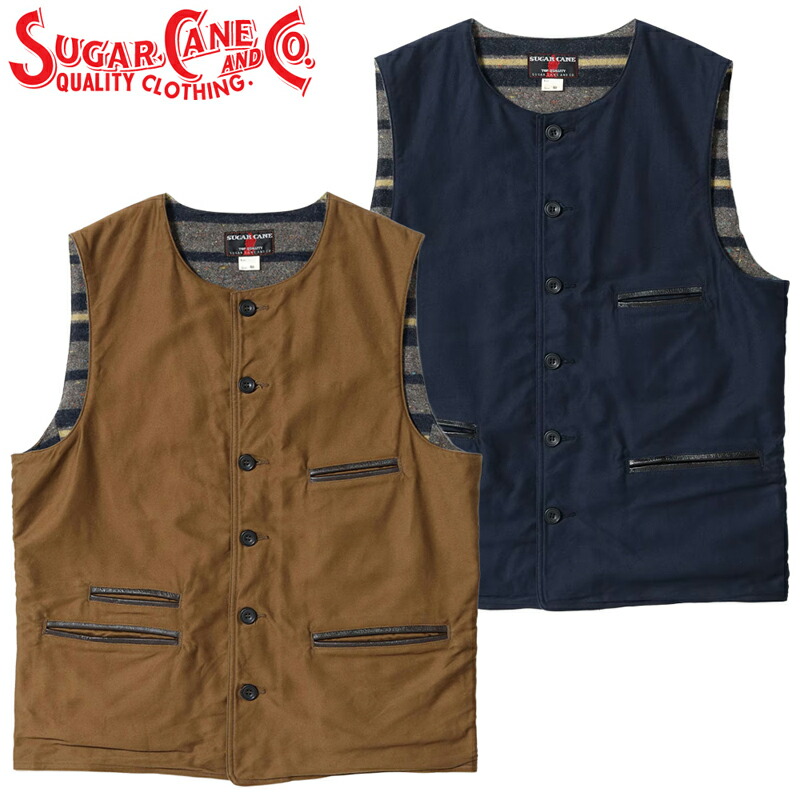 シュガーケーン FICTION ROMANCE　9.5oz モールスキン ベスト SC15832 / SUGAR CANE FICTION ROMANCE 9.5oz. MOLESKIN VEST｜Klaxon 店