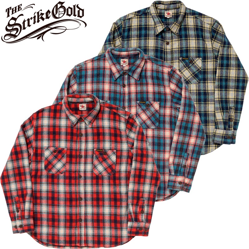 ストライクゴールド アルパカ混 ウール 起毛 チェック ワーク シャツ SGS2401 / The Strike Gold Alpaca-blend Wool Brushed Check Work Shirt 22,275円