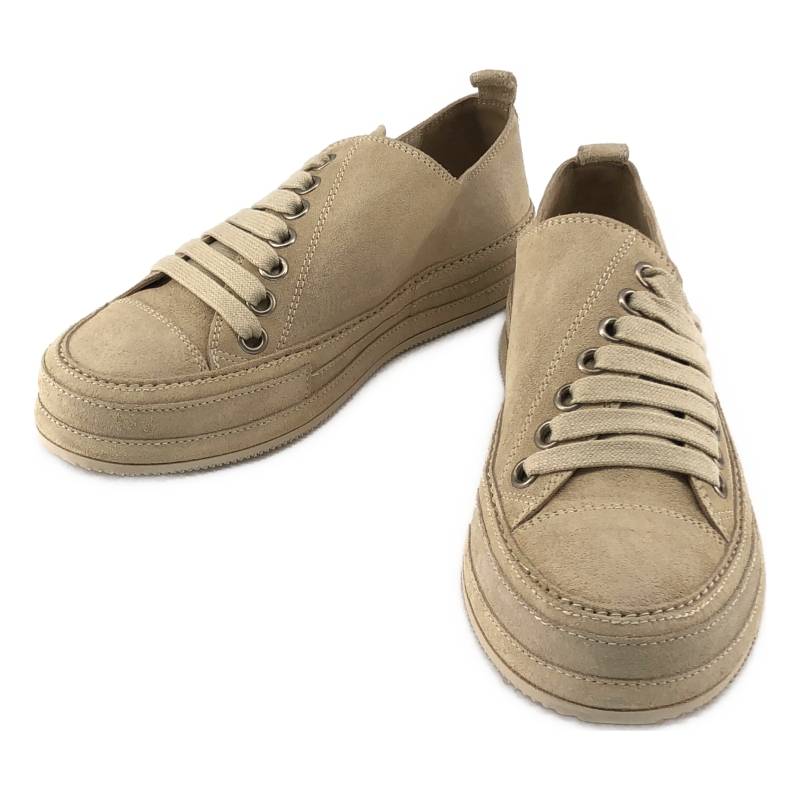 【新品】  ANN DEMEULEMEESTER / アンドゥムルメステール | スエードクロスなめし革 スピード競技繰り上げる スニーカー | 36 1/2 | ベージュ | レディース