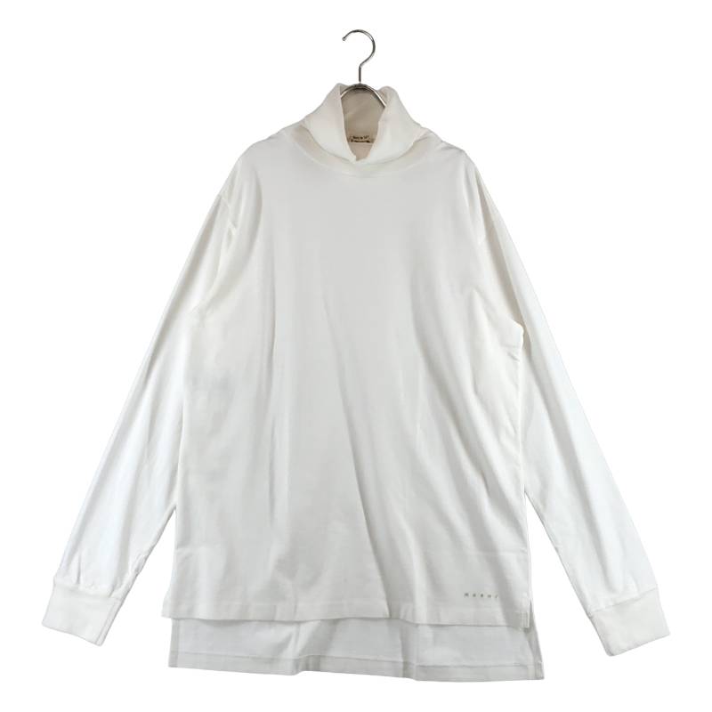 【美品】  MARNI / マルニ | 2020SS | ロゴタイプ 縫い タートルネック カットソー | 48 | 白いこと | メンズ
