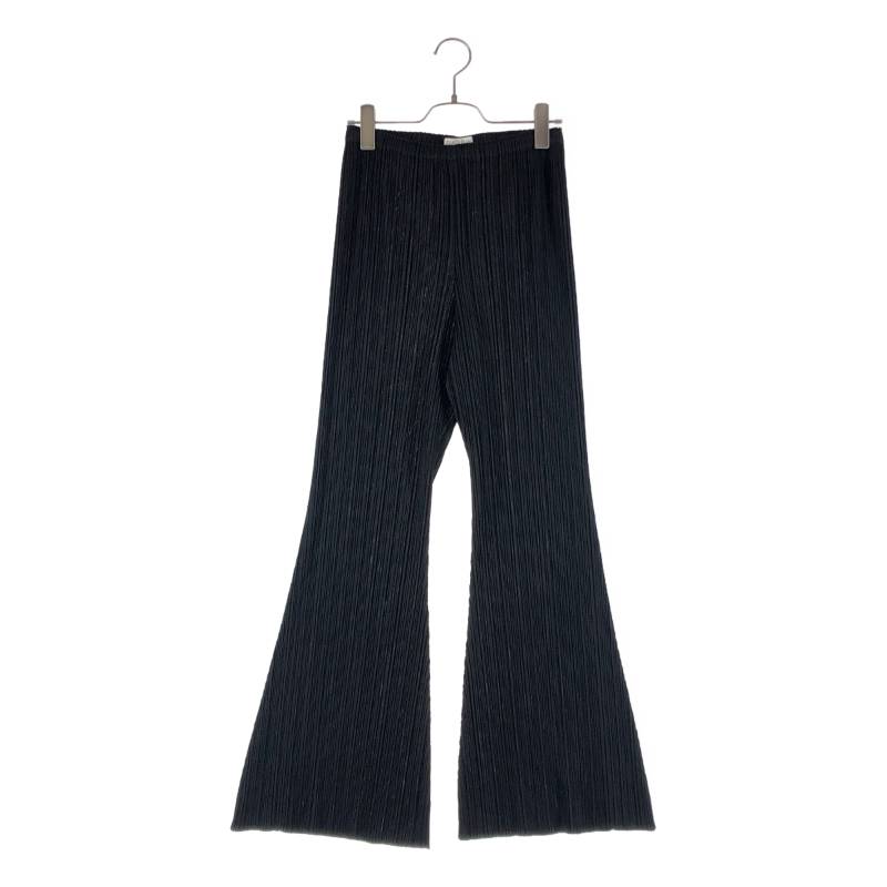 【美品】  PLEATS PLEASE ISSEY MIYAKE / プリーツプリーズイッセイミヤケ | 2016SS | 筋目 太陽フレア イージーパンツ | 2 | 黒いこと | レディース レディースファッション-パンツ-ボトムス