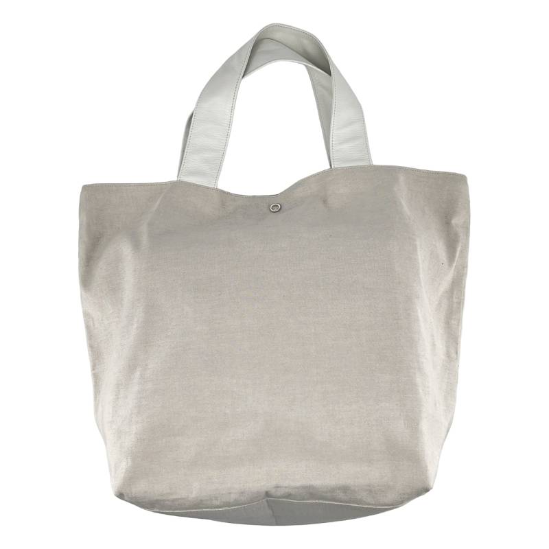 【美品】  Yes. / 救世主 | LINEN TOTE BAG L / リネン なめし革手持ち部分 トートバッグ L | キナリ/白いこと | レディース