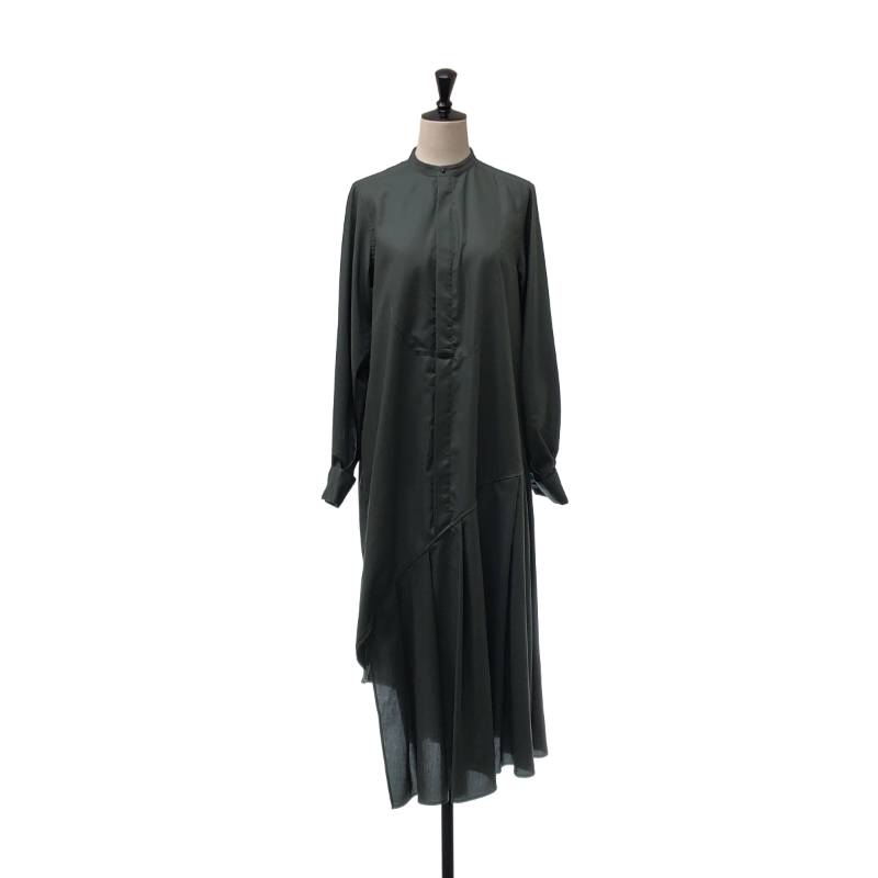 【美品】 HYKE / ハイク | 2023AW | BOSOM SHIRT DRESS / ブスム シャツドレス | 1 | グリーン | レディース｜KLD 店