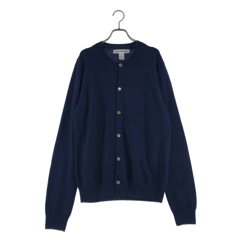 【美品】  COMME des GARCONS SHIRT / コムデギャルソンシャツ | Cardigan Round-Neck / 羊毛 ラウンドのど首 ジレー | M | 青色 | メンズ