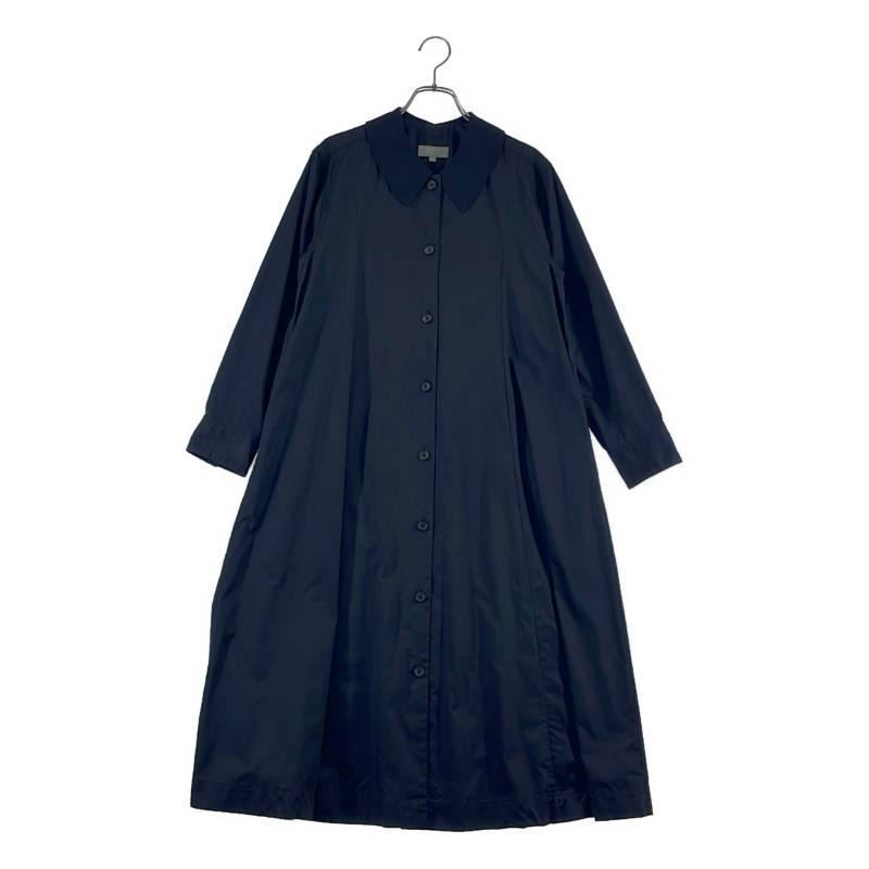 MARGARET HOWELL / マーガレットハウエル | 2023AW | WASHED COTTON SATIN 綿織物 絹地 ロング プルオーバー 衣装 | 1 | 黒いこと | レディース