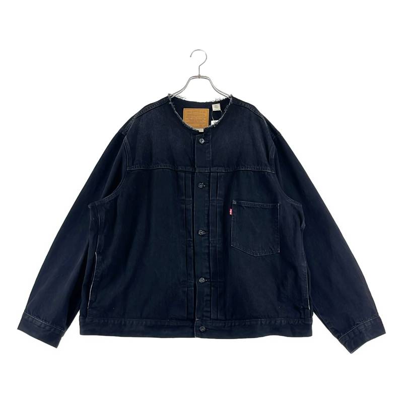 【美品】  Levi\u0027s / リーヴァイズジーンズ | EDIFICE 別注 Type 1 Trucker Jacket COLLARLESS ジーンズ上衣 | XXL | 黒いこと | メンズ