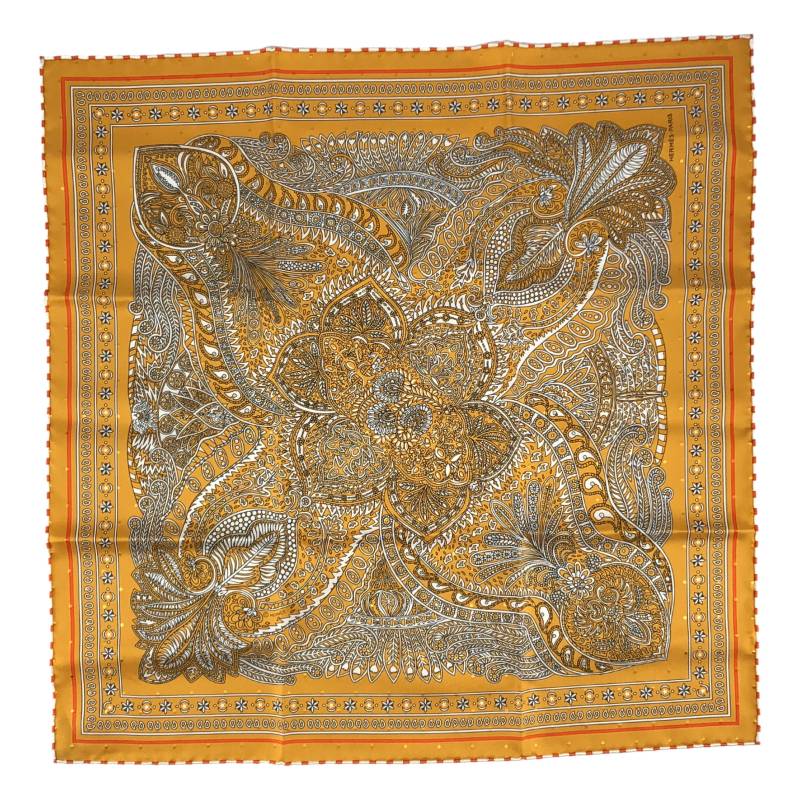 【美品】  HERMES / エルメス | LE JARDIN DE 天使の都市 MAHARANI マハラニの庭 カレ55 えり巻き | オレンジ色系