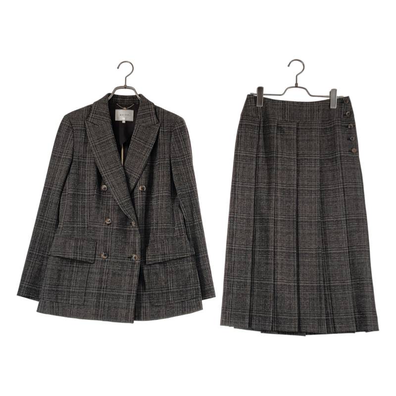 【美品】  BEIGE， / ベイジ | セットアップ ダブル乳ぶさ 上衣 / 片方名取り草 音の大きさ スコート | 2 | 赤銅色系 | レディース