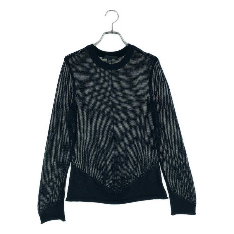 【美品】  ALEXANDER WANG / アレキサンダーワン | メッシュ ロング衣袂 カットソー | S | 黒いこと | レディース