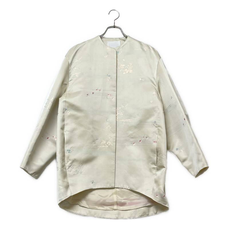 【新品】  Mame Kurogouchi / マメクロゴウチ | 2025SS | Nature Pattern Jacquard Coat 螺鈿 ジャ差し固める 厚地の外套 | 2 | エクリュ | レディース