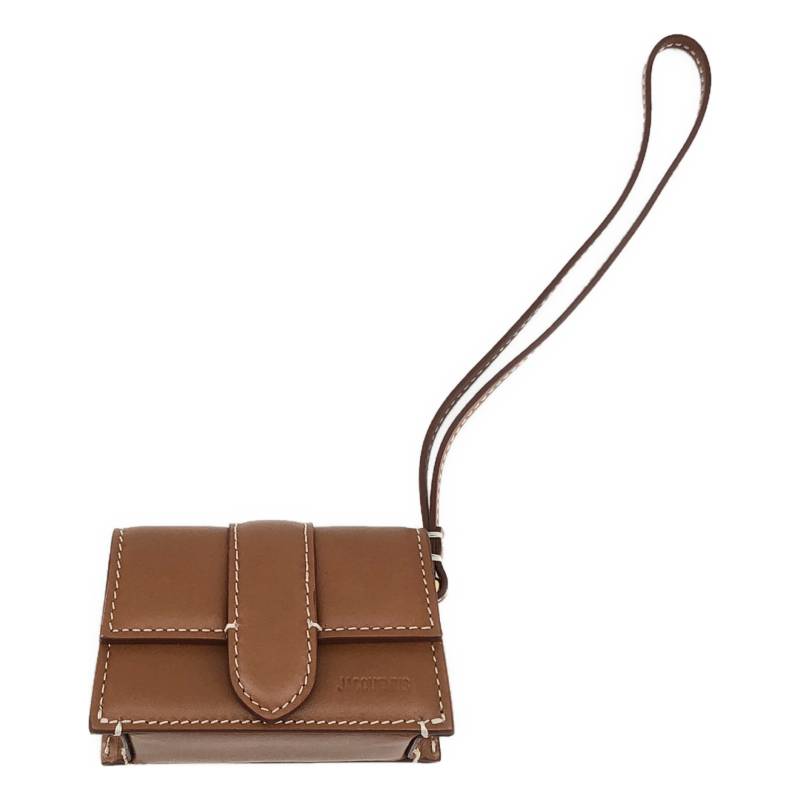 【美品】  JACQUEMUS / ジャックムス | W Le Porte Bambino / バンビーノ なめし革 ロゴタイプ ミニ ハンドバック 合切袋 | os | light brown | レディース