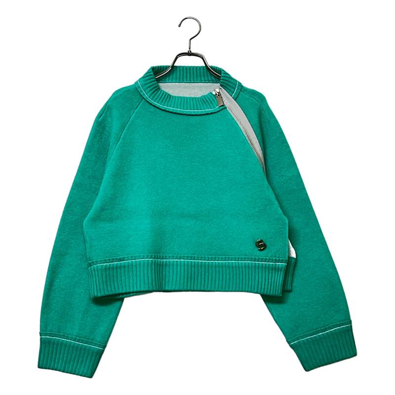 【美品】  sacai / サカイ | Cashmere Knit Pullover サイドジップ カシミール 編み物 | 2 | 緑であること | レディース