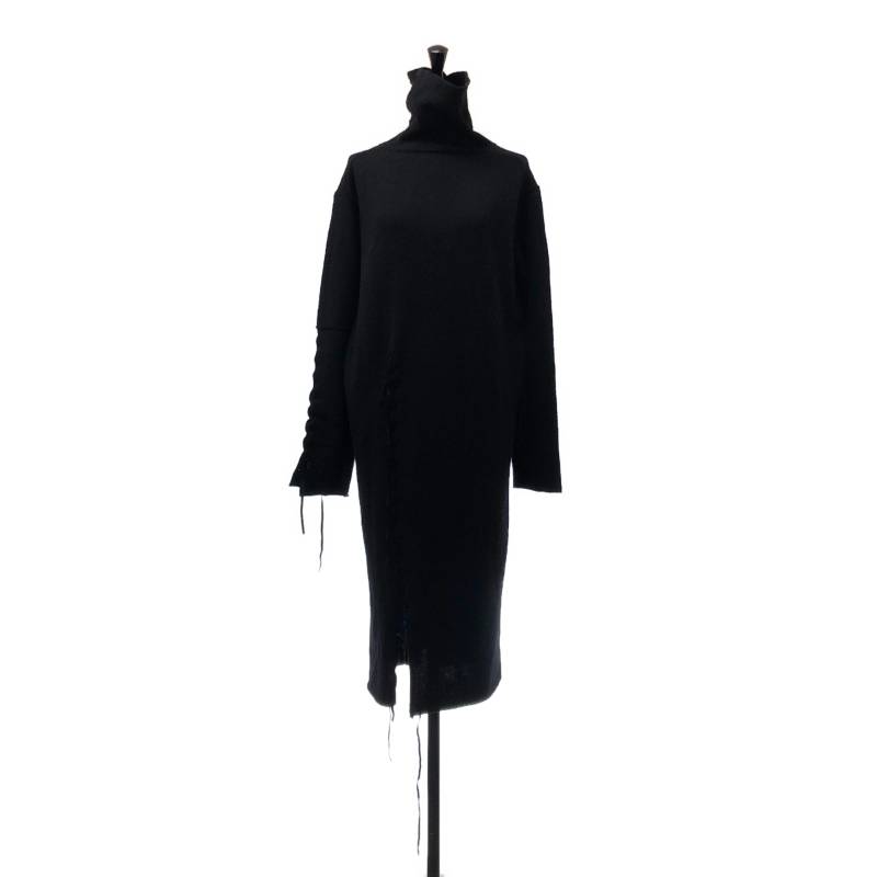 Yohji Yamamoto FEMME / ヨウジヤマモトファム | 2018AW | ハイネック スピード競技引きあげる 編み物 衣装 | 2 | 黒いこと | レディース