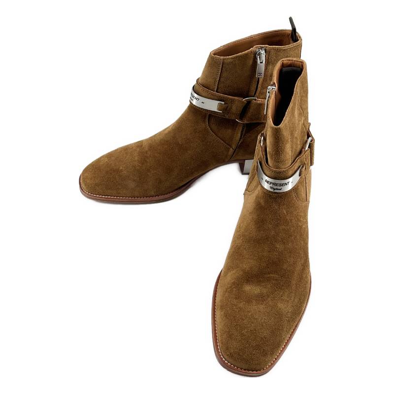 【美品】  REPRESENT / リプレゼント | STRAPPED CHELSEA BOOT スエードクロス 同盟罷業さあ美  サイドジップブーツ | 44 | 赤銅色 | メンズ