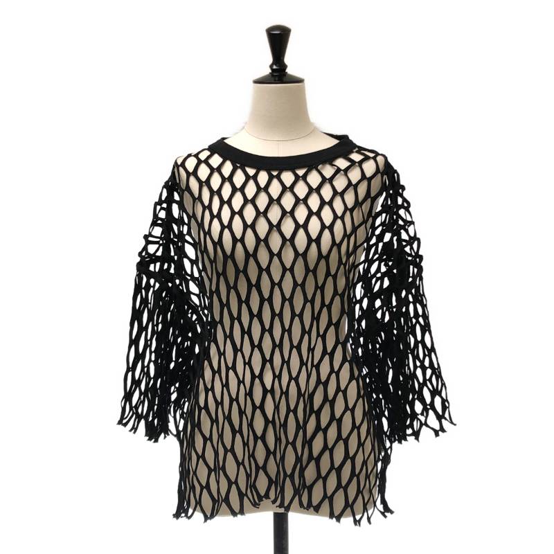 【美品】  DRIES VAN NOTEN / ドリスヴァンノッテン | 2021SS | メッシュ トップス ティーシャツ | S | 黒いこと | レディース