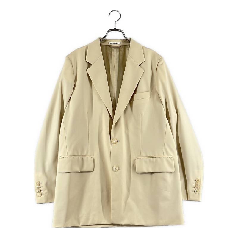 【美品】  AURALEE / オーラリー | 2023AW | SUPER FINE WOOL TWILL JACKET / シングル乳ぶさ テーラードジャケット / 総裏地 | 1 | beige | メンズ