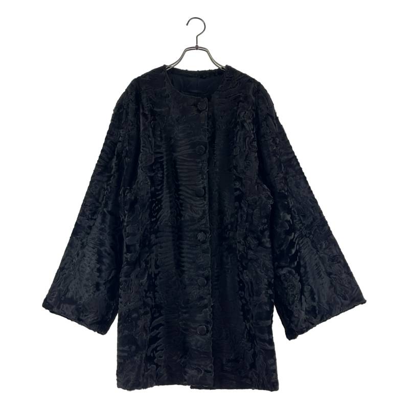 FOXEY BOUTIQUE / フォクシーブティック | 毛皮 広広とした捩り 否色合い 厚地の外套 | 44 | 黒いこと | レディース