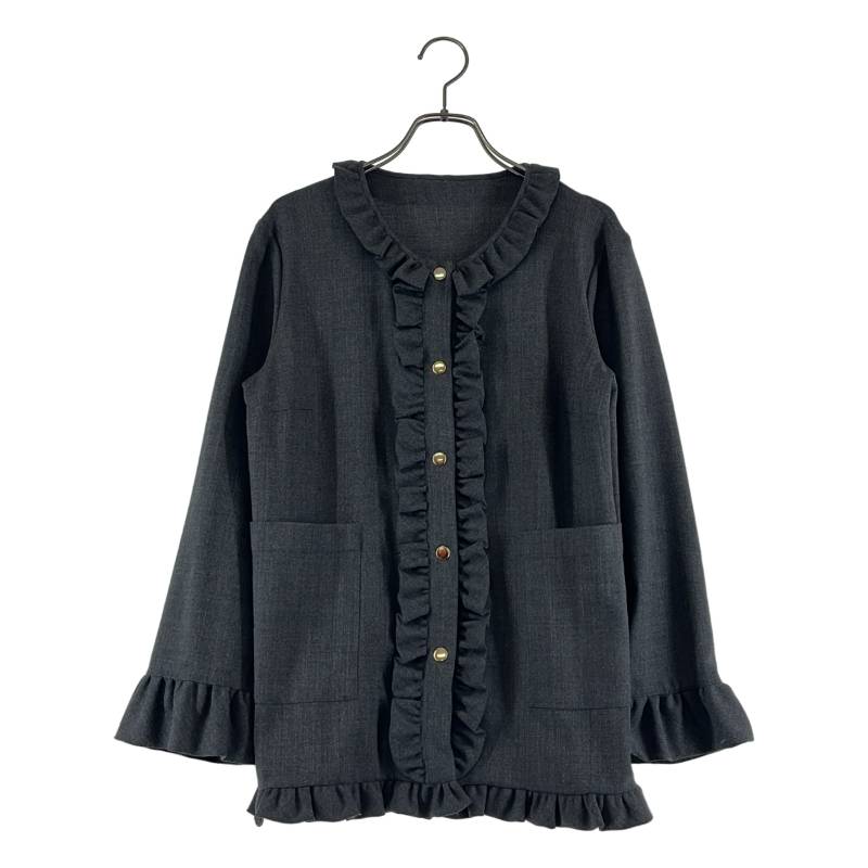 MARNI / マルニ | 羊毛混 否色合い フラウンスプルオーバー | 38 | 薄墨色 | レディース