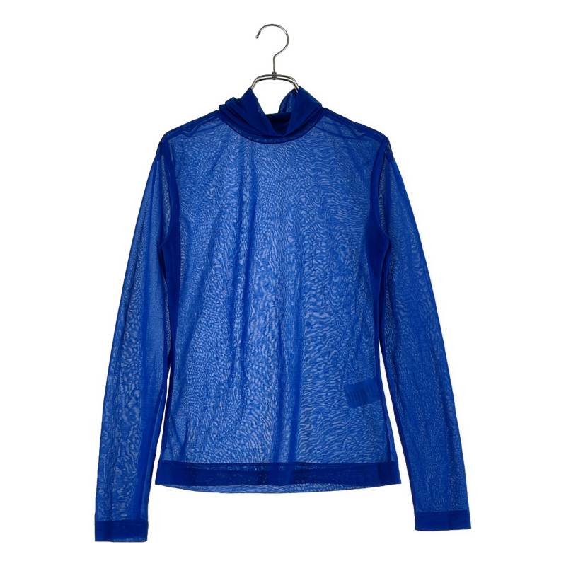 DRIES VAN NOTEN / ドリスヴァンノッテン | シアー ラメ ハイネック カットソー | S | 青色 | レディース