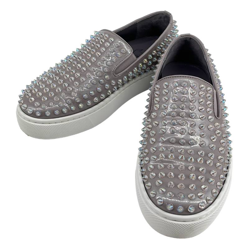 Christian Louboutin / クリスチャンルブタン | spikeboat donna スリッポン スニーカー | 36 1/2 | 薄墨色/せつ然たる | レディース