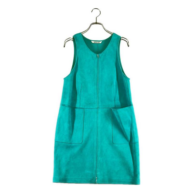 【美品】  AURALEE / オーラリー | 2025AW | LAMB SUEDE ZIP MINI DRESS / 羊革 子ヒツジなめし革 スエードクロス ジップ 衣装 | 0 | 青色系 | レディース