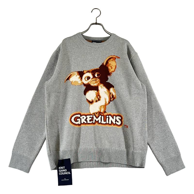 【美品】 None / | 編み物☆堀ノ内 / アミモノホリノウチ GREMLINS 「GIZMO」CREW NECK SWEATER クルーネック ニット | L | グレー | メンズ|KLD 店