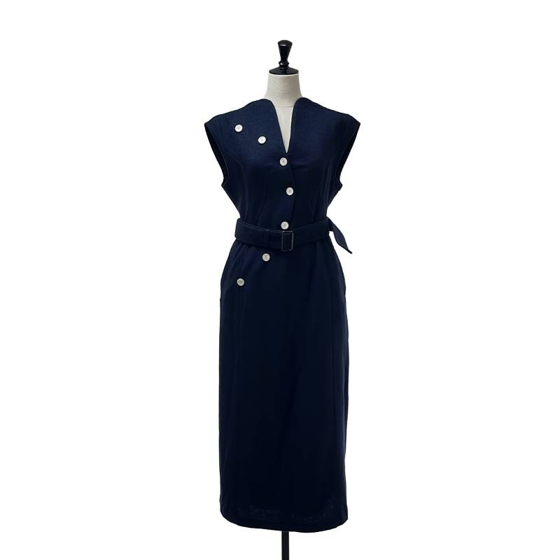 AKIRANAKA / アキラナカ | Sesilia dress ウール ワンピース | 1 | ネイビー | レディース｜KLD 店