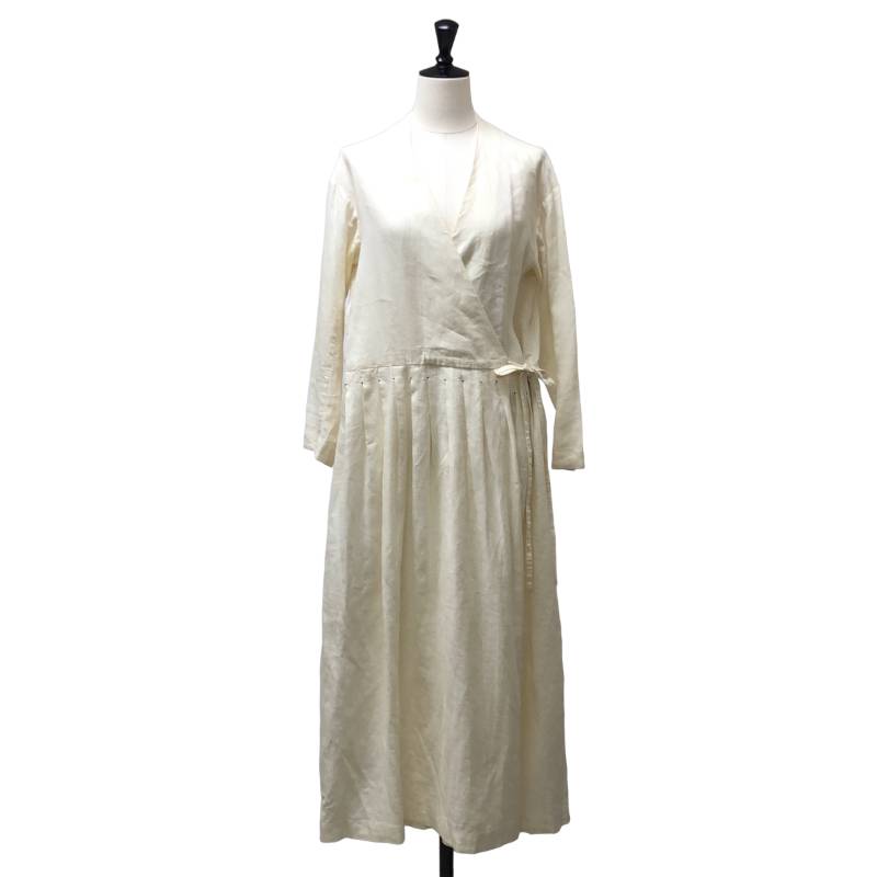 【美品】 ARTS&SCIENCE / アーツアンドサイエンス | リネン シルク カシュクール ボリューム ワンピース | 1 | エクリュ | レディース|KLD 店