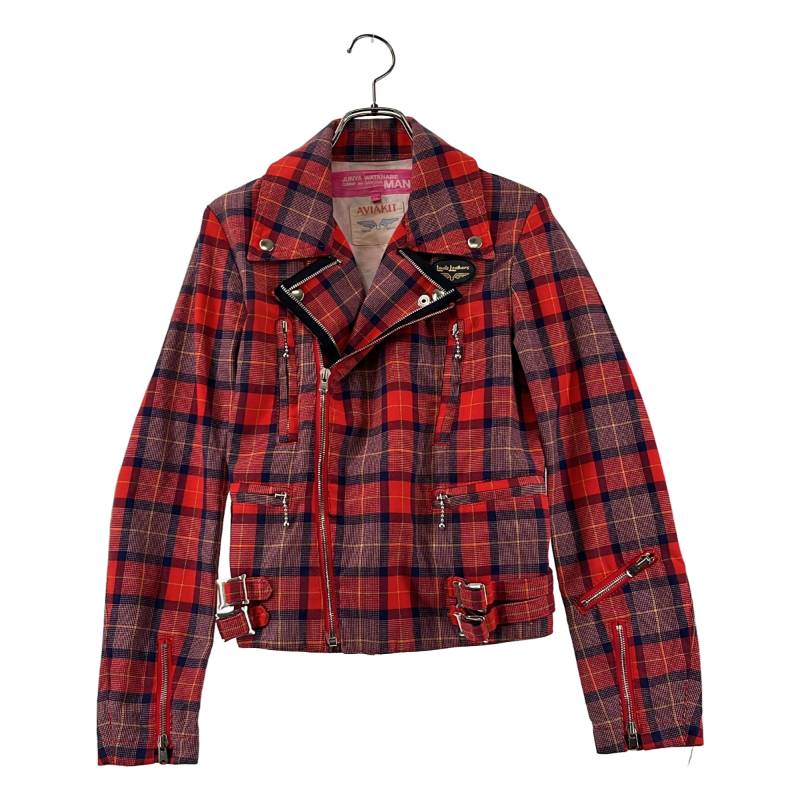 【美品】 JUNYA WATANABE MAN PINK / ジュンヤワタナベマンピンク | 2022SS | Lewis Leathers / ルイスレザー ダブルライダースジャケット | M | レッド系 | レディース｜KLD 店