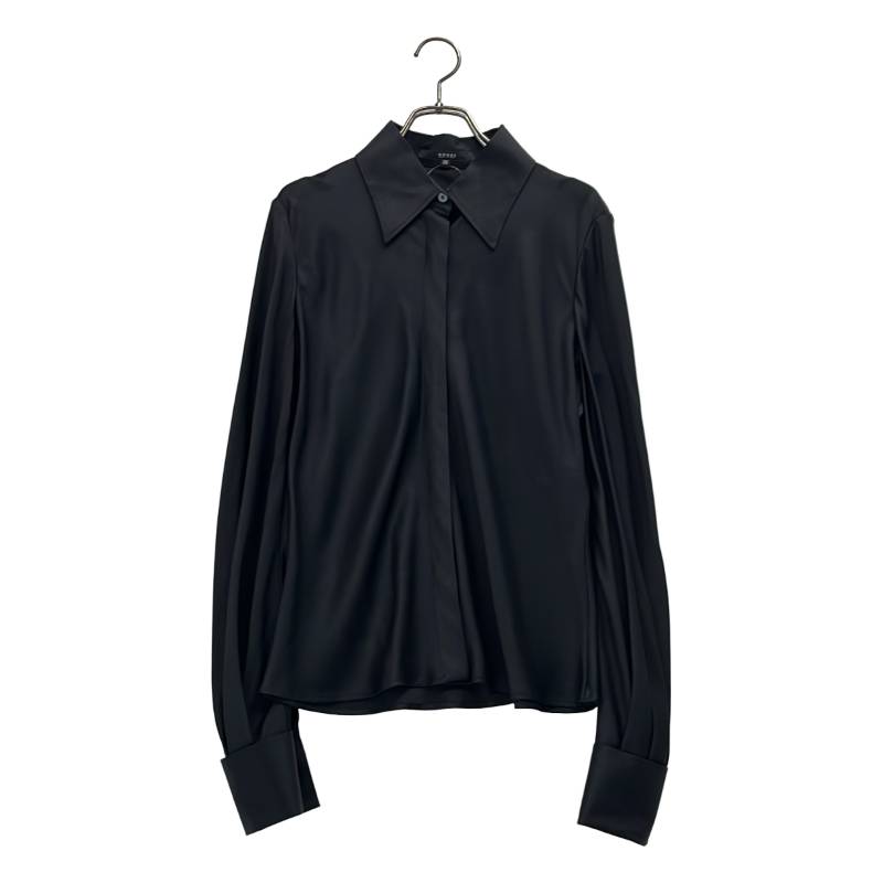 GUCCI / グッチ | シルク ダブルカフスシャツ | 38 | ブラック | レディース|KLD 店