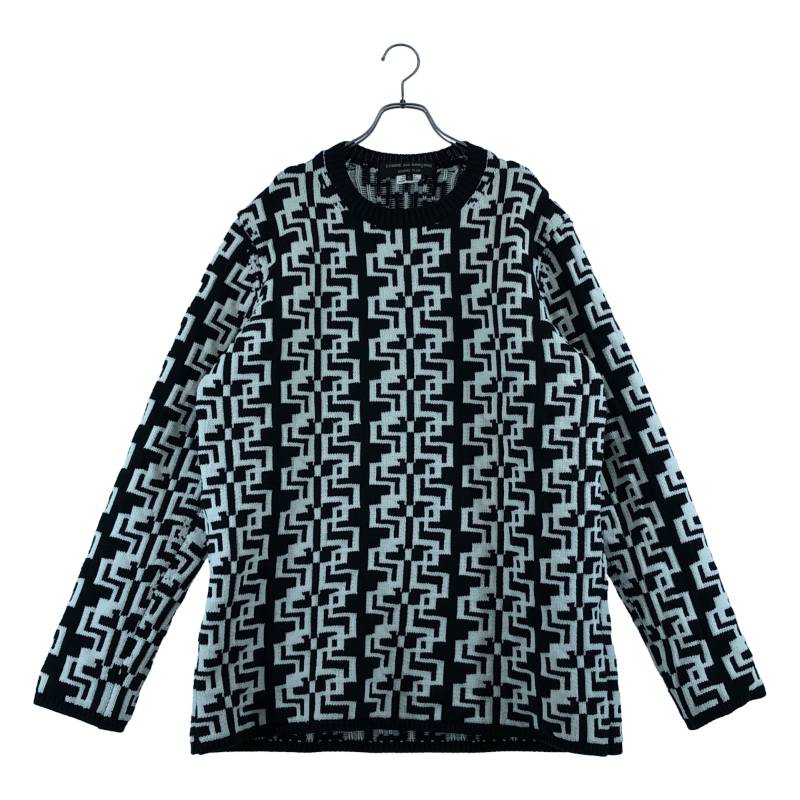 【美品】 COMME des GARCONS HOMME PLUS / コムデギャルソンオムプリュス | 2021AW | ジオメトリック オーバーサイズ ニット | L | ブラック/ホワイト | メンズ｜KLD 店