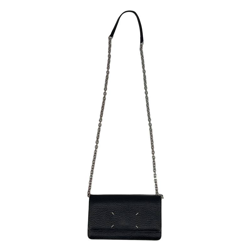 Maison Margiela / メゾンマルジェラ | 2023 | 4ステッチ グレイニーレザー チェーンウォレット ショルダーバッグ | ブラック | レディース｜KLD 店 49,064円