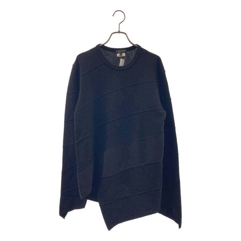 COMME des GARCONS HOMME / コムデギャルソンオム | 2015AW | 羊毛 うつり変わり 捻れ 偏った考え 非対称 編み物 スウェーター | S | 黒いこと | メンズ