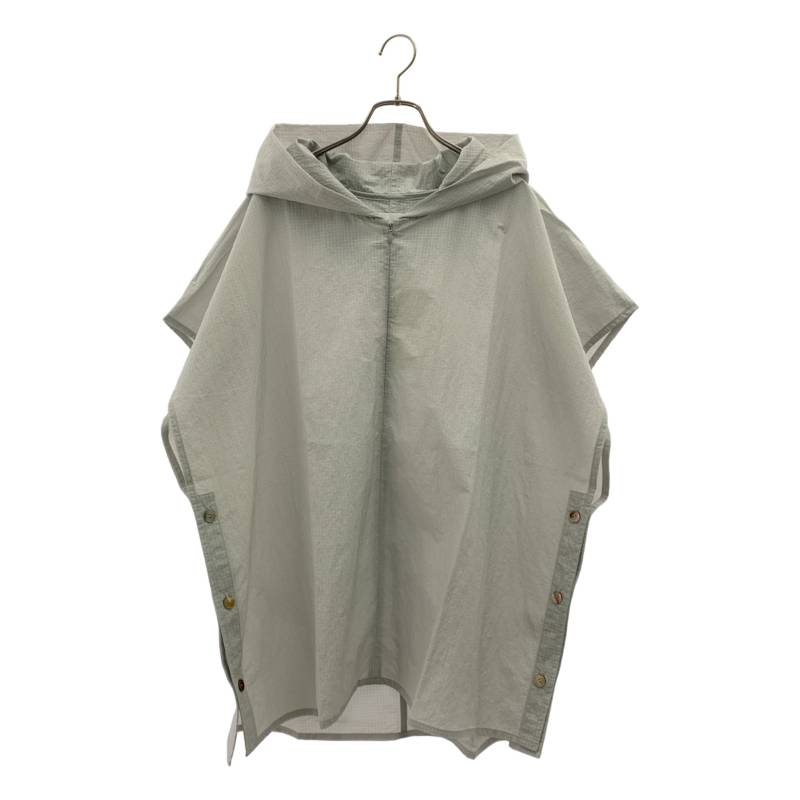 【新品】  prasthana / プラスターナ | monofil ripstop hoodeed poncho モノフィル 下唇立ちふさがる フーデッドポンチョ | 00（F） | 点火装置薄墨色 | メンズ