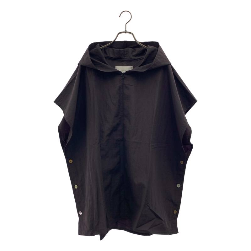【新品】  prasthana / プラスターナ | monofil ripstop hoodeed poncho モノフィル 下唇立ちふさがる フーデッドポンチョ | 00（F） | 黒いこと | メンズ