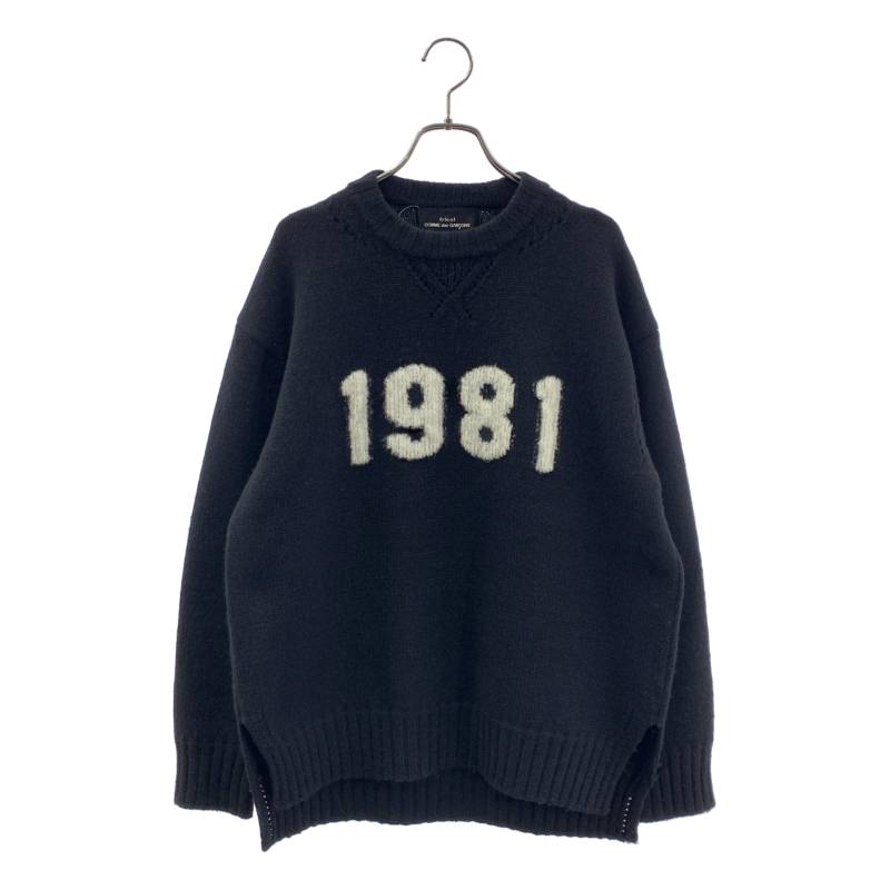 tricot COMME des GARCONS / トリココムデギャルソン | 2021AW | 羊毛 ロゴタイプ 労働者の一団のど首 編み物 プルオーバー | S | 黒いこと | レディース