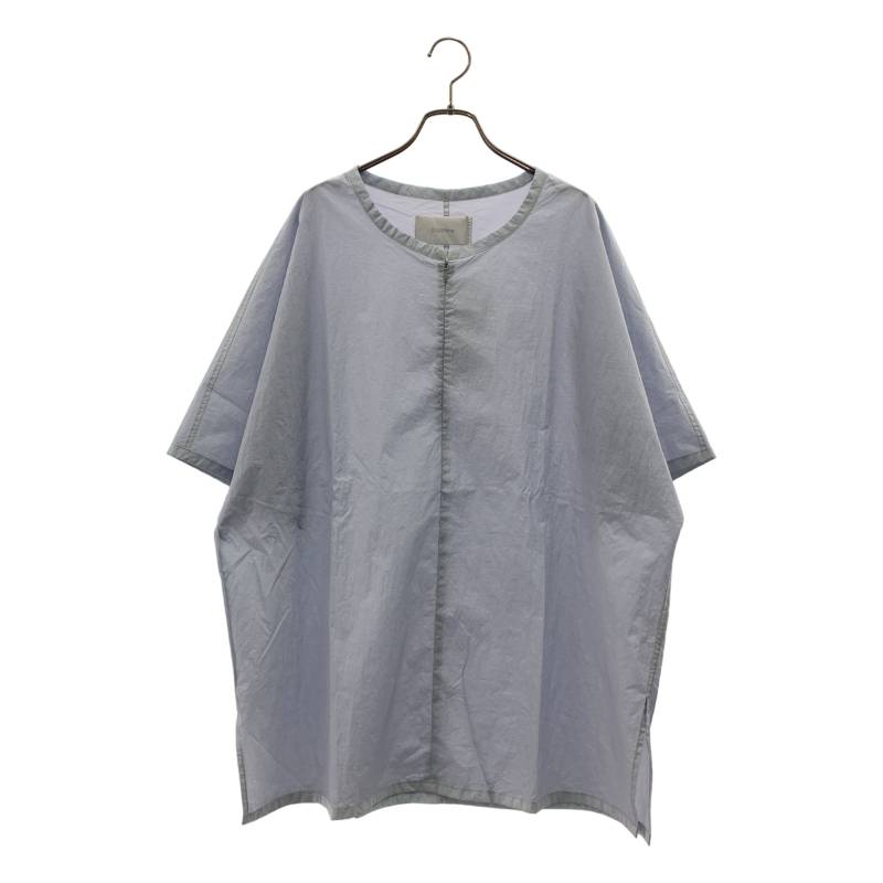 【新品】 prasthana / プラスターナ | slick shirt OD オーバーダイ スリック 半袖シャツ | 2（L） | ライトグレー | メンズ｜KLD 店