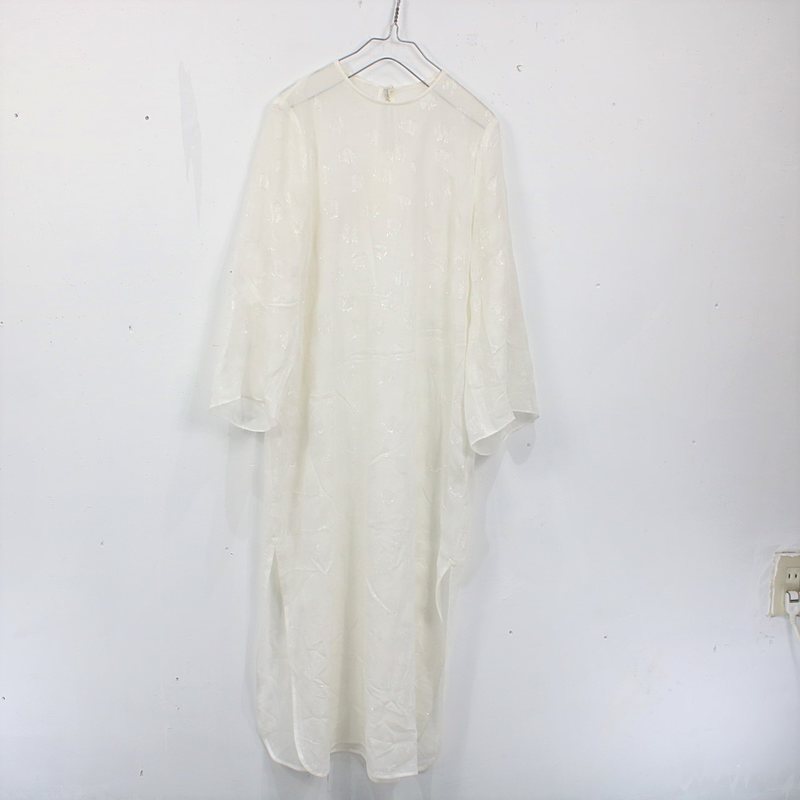楽天市場 Mame Kurogouchi マメクロゴウチ ss Film Jacquard Shine I Line Dress シルクフラワージャガードドレスワンピース 1 ホワイト Kld 楽天市場店