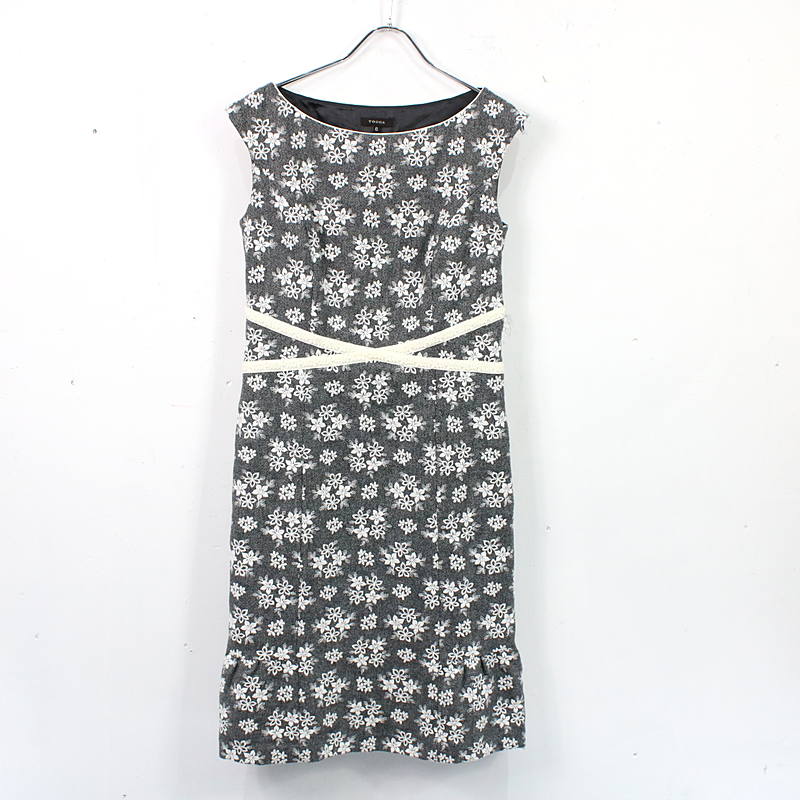 レディースファッション ワンピース 35 Off Tocca グレー 0 花柄刺繍ノースリーブワンピース トッカ Zivejgovivax Mk