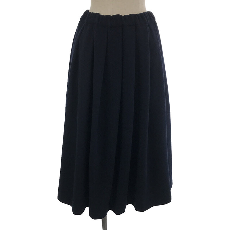 【美品】 COMME des GARCONS COMME des GARCONS / コムコム | 2021AW | メルトンウール プリーツ ワイド ロングスカート | XS | ネイビー | レディース