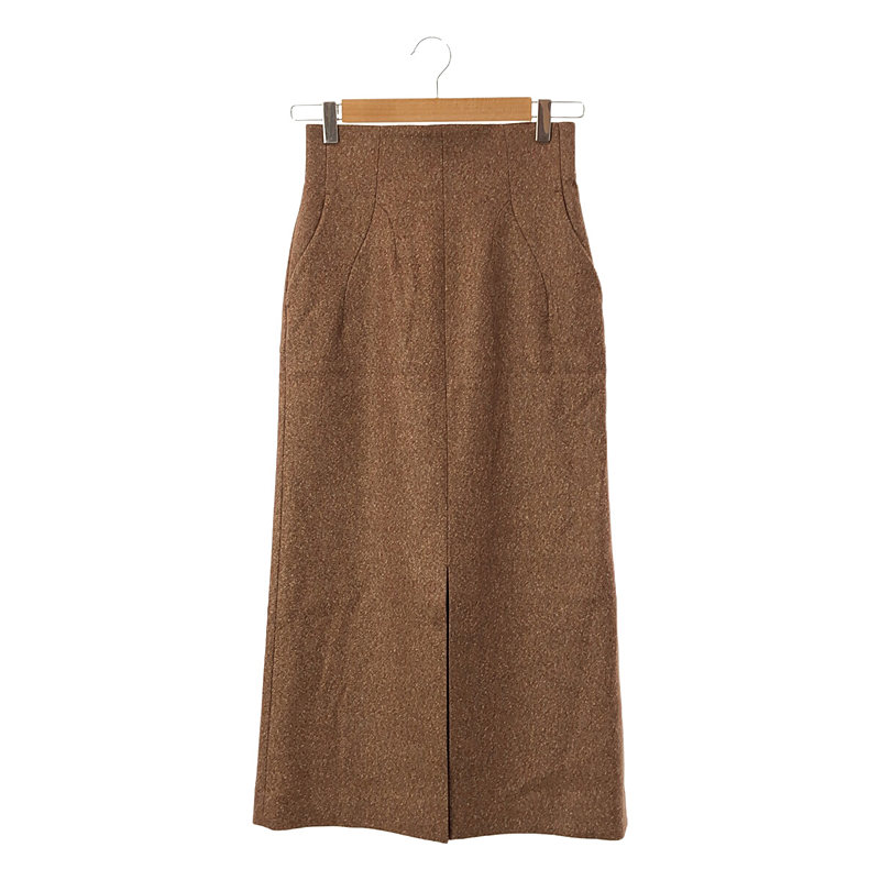 【新品】 Mame Kurogouchi / マメクロゴウチ | 2022AW | Melange Flannel Skirt フランネルスカート | 1 | ブラウン | レディース|KLD 店