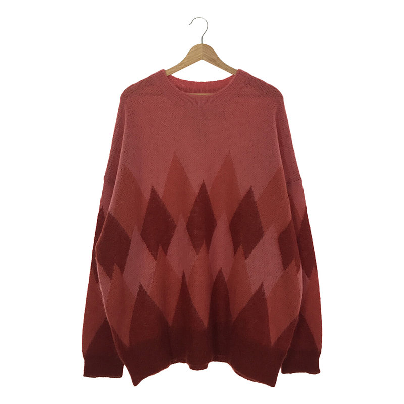 【新品】 DAIRIKU / ダイリク | 2022AW | Argyle Mohair Pullover Knit アーガイルモヘヤニット | L | ピンクレッド | メンズ
