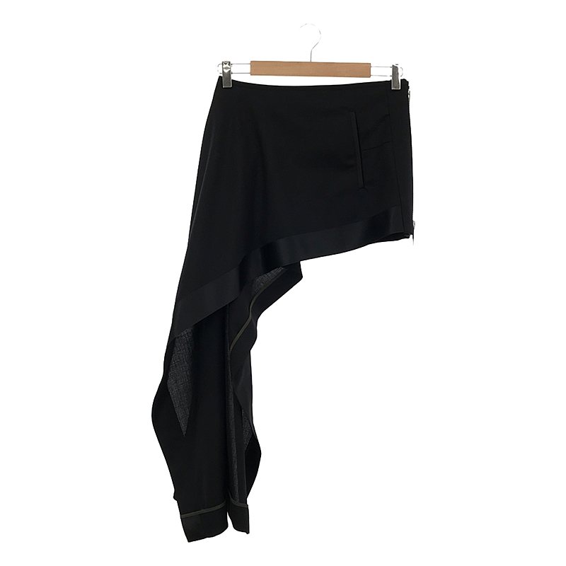 sacai / サカイ | 2023SS | MINI SKIRT WITH ASYMMETRICAL HEM スカート | 1 | ブラック | レディース|KLD 店