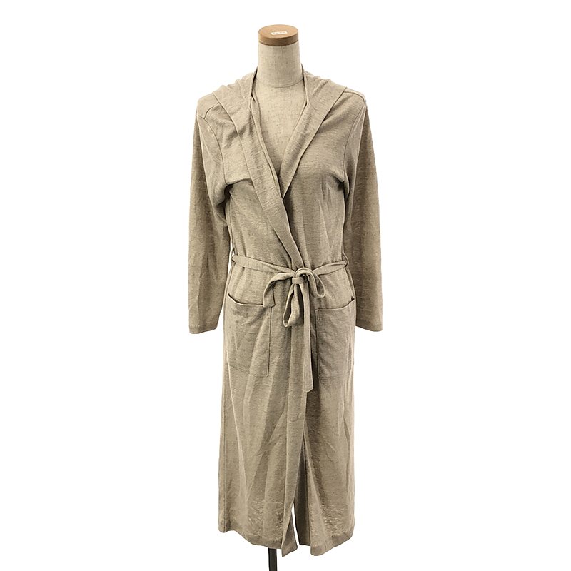 mina perhonen / ミナペルホネン | 2020 s/s | dune リネン フーデッドロングカーディガン | 36 | ベージュ | レディース カーディガン・ボレロ-レディースファッション