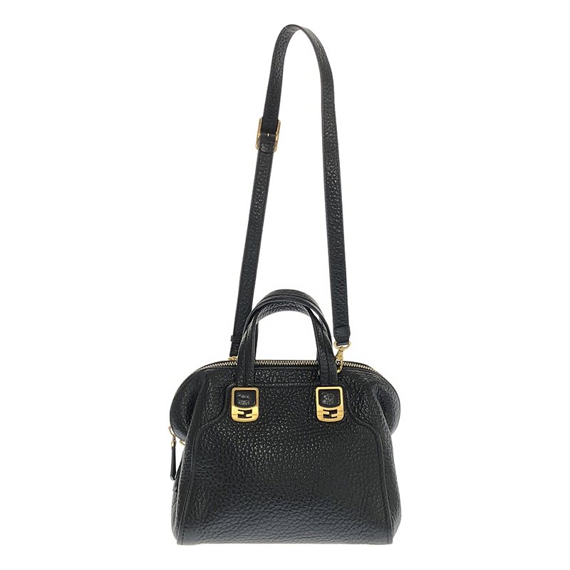 FENDI ブラックレザーショルダーバッグ FENDI レザーショルダーバッグ ブラック - メルカリ