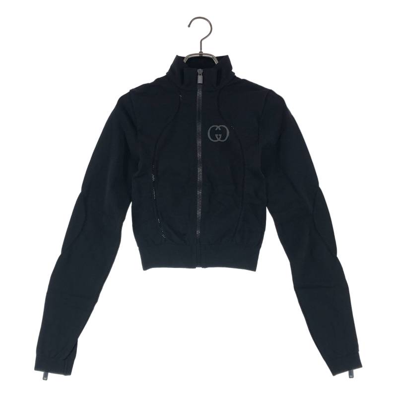 【美品】 GUCCI / グッチ | Seamless Jersey Zip Jacket インターロッキングGロゴ シームレスジップアップジャケット | S | ブラック | レディース