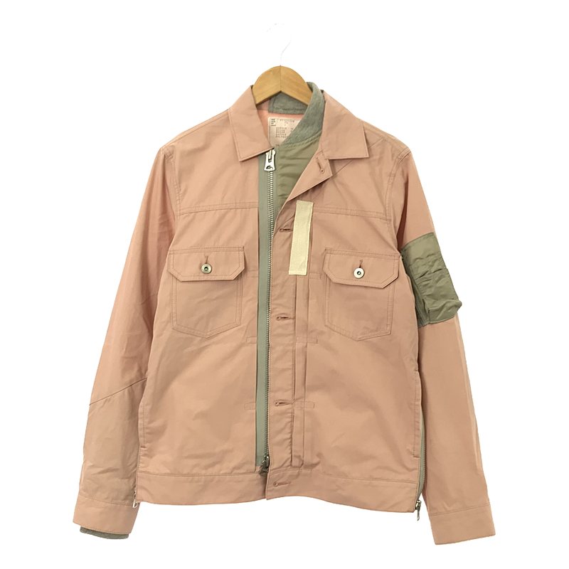 sacai ジャケット ブルゾン パッチワーク コットン ナイロン