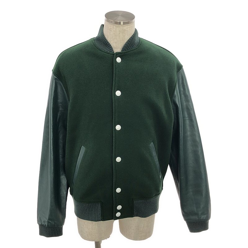 【美品】 MARNI / マルニ | 2023AW | GIUBBOTTO BLOUSON / レザー スリーブ メルトン ブルゾン ジャケット / 総裏地 | 48 | green | メンズ|KLD 店