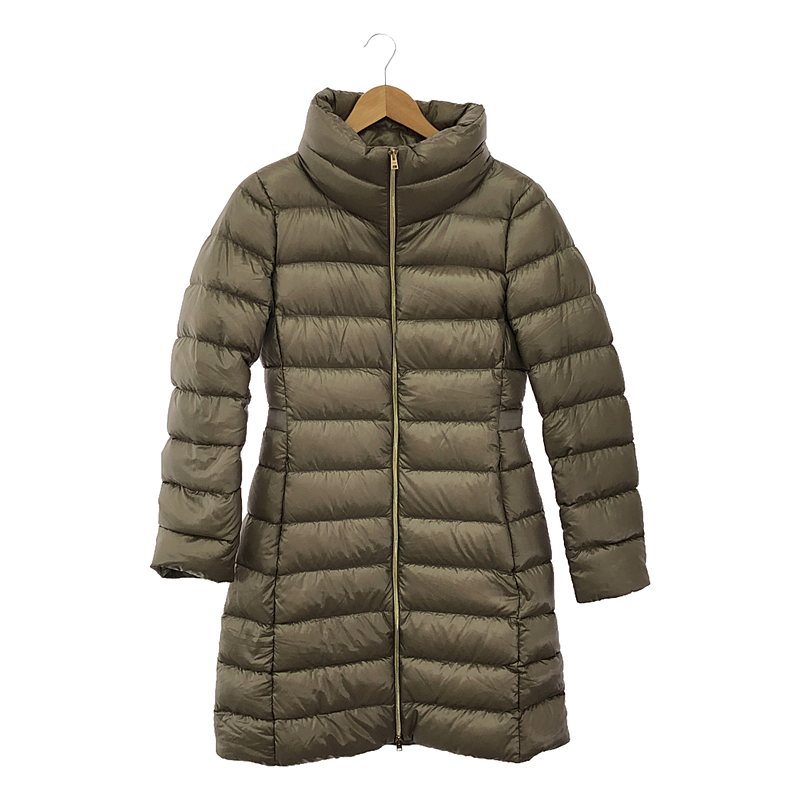 HERNO / ヘルノ | ナイロン ウエストテープ切替 ハイネック ダウンコート | 42 | ベージュ | レディース|KLD 店